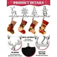 thumbnail image 3 of Kalolary Christmas Stocking Holders, Set of 4 Silver Stocking Hangers Snowman Snowflakes Christmas Tree Deer Mantel Hanger for Fireplace Mantle Christmas Decorations, 3 of 7