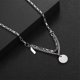 thumbnail image 1 of Layered Silver Necklace, Prevent Allergies Titanium Steel Pendant Necklace Simple Exquisite  For Parties ANGGREK Silver Pendant Necklace, 1 of 7