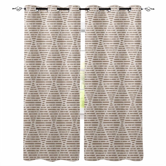 Brown Blackout Curtains for Bedroom/Living Room, Thermal Insulated Kitchen Curtains, Modern Abstract Art Farmhouse Grommet Darkening Window Treatment Drapes 52"x63"x2