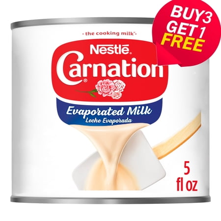 Nestle Carnation Evaporated Milk for Holiday Baking, 5 fl. oz. Can (Buy 3 Get 1)
