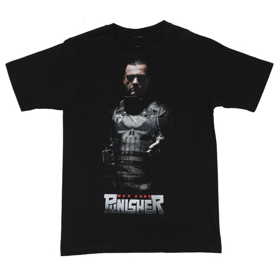 The Punisher (Marvel Comics) Mens T-Shirt  - Frank Castle in Shadow on Black (Small)