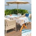 thumbnail image 5 of Outdoor Tablecloth with Umbrella Hole for Patio/Picnic/Party/Camping, Teal Summer Beach Waterproof Table Cloth Rectangle Table Cover Washable, Coastal Waves Ocean Starfish Conch (60"x 102"), 5 of 8