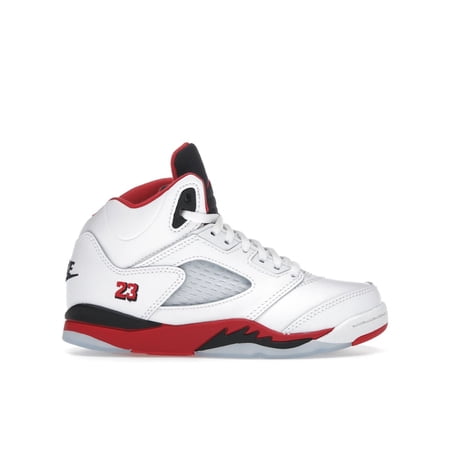 Jordan Kid's 5 Retro Fire Red Black Tongue (2025) Shoes, from StockX