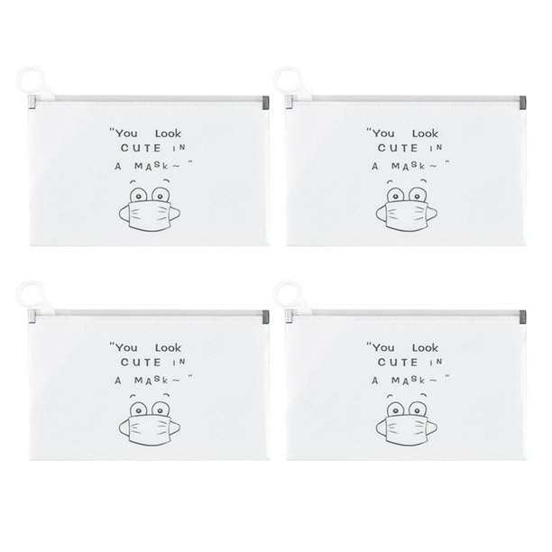 Advancent Bolsa de soporte para cubierta facial, caja de almacenamiento para máscara facial, joyería, anillos, pendientes, cubiertas faciales, Escalada blanco 4 piezas
