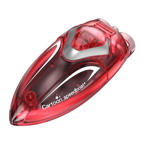 Red Mini Remote Control Boat For Water Play High Protection Lithium Battery Powered 4G Hz Rc Ship With Led Lights 7.3Cm Length 2.9In Pool Bathtub Activity For Kids Red