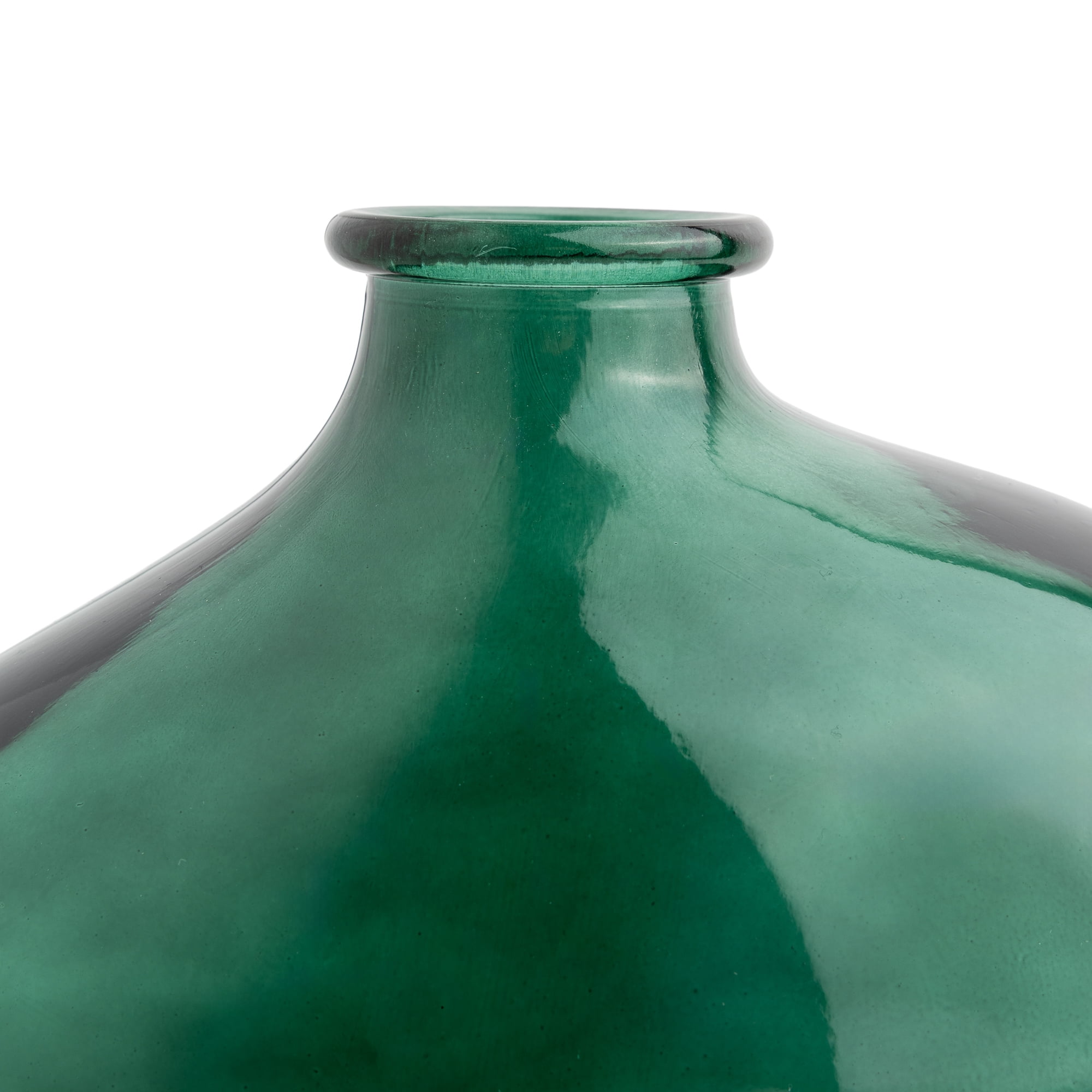 Mainstays Green Glass Decorative Vase, 7.3 in