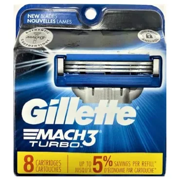 Mach3 Turbo Razor Blade Cartridges. 8 Count