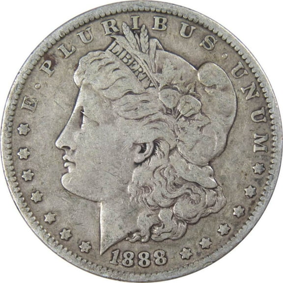 1888 Morgan Dollar F Fine 90% Silver $1 US Coin Collectible