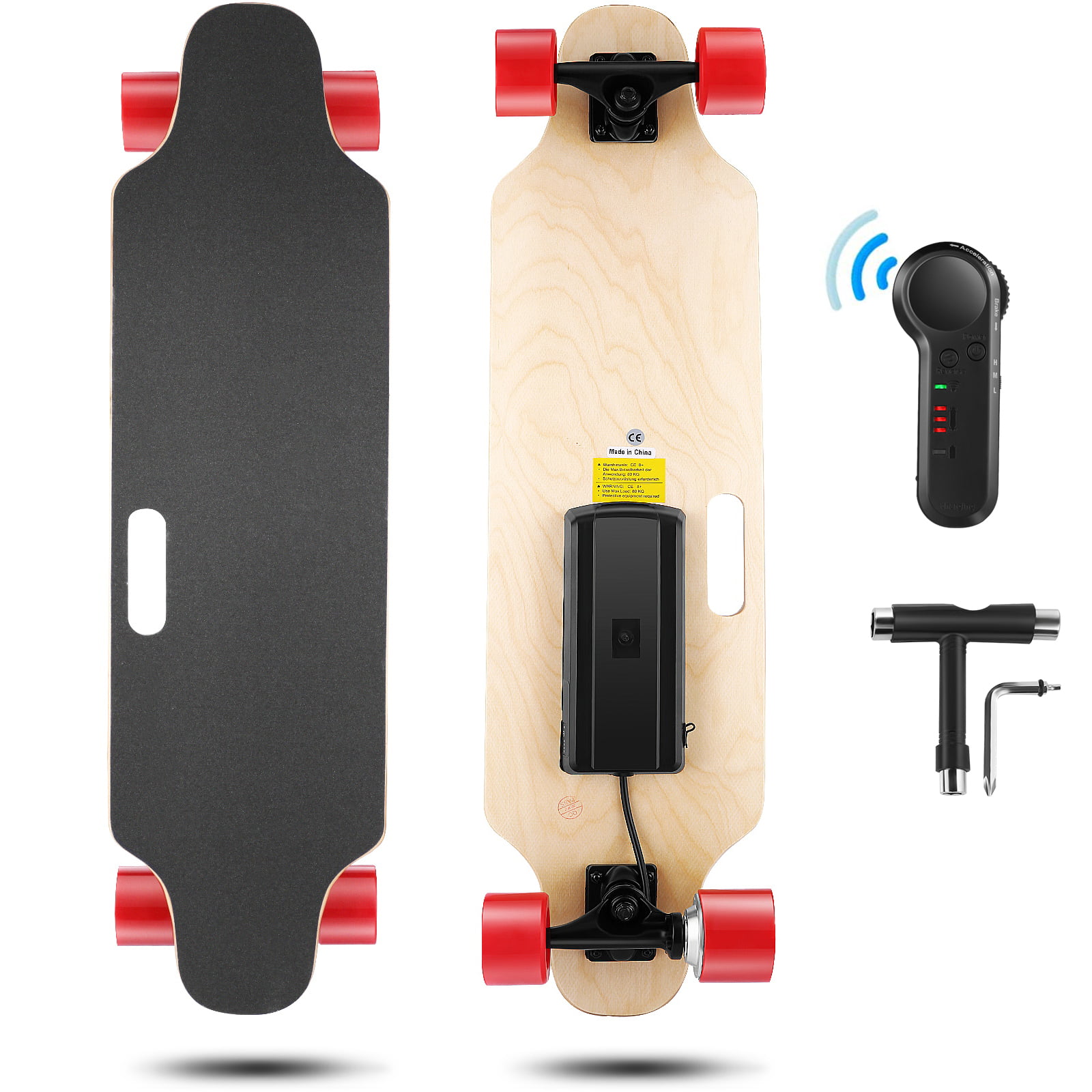 12 MPH Top Speed 10 Miles Range shaofu Electric Skateboard Youth Electric Longboard with Wireless Remote Control US Stock 