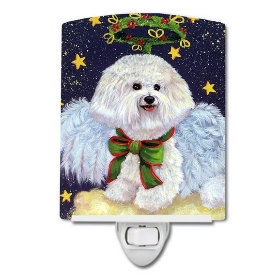 Caroline's Treasures PPP3027CNL Bichon Frise Christmas Angel Ceramic Night Light, 6x4x3", multicolor