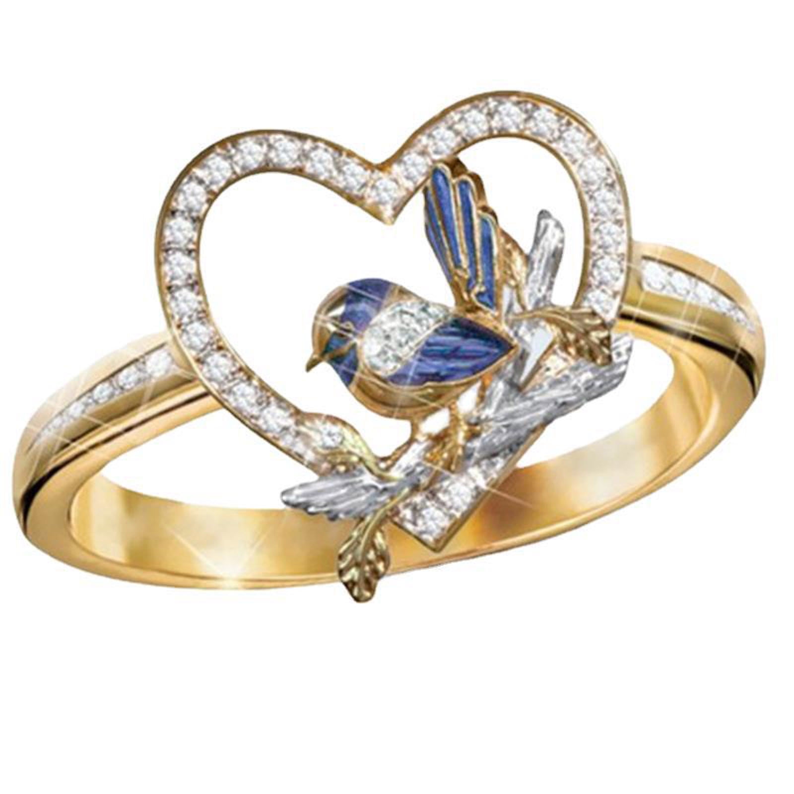 Wmkox8yii Rings For Women,New Creative Bird Sparrow Wren Ring European