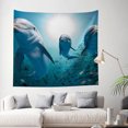 thumbnail image 3 of Tapestry Wall Hanging Dolphin Family Underwater Tapestries Home Decor for Bedroom Aesthetic 60 X90 IN, 3 of 3