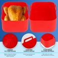 thumbnail image 3 of PENGXIANG 2 Pcs Pot en Silicone pour Friteuse à Air Chaud Compatible avec les Friteuses à Air à Double Panier Ninja, Doublure Réutilisable pour Friteuse à Air avec Poignée, Pinceau à Huile, Tapis de Cuisson en Silicone pour Friteuse à Air, 3 of 7