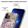 thumbnail image 3 of ELEHOLD Clear Case for iPhone 15 Pro Max,Flower Floral Pattern, Slim Thin Anti-Yellowing Flexible Shockproof Case with Ring Holder Stand,Purple+Pink, 3 of 4