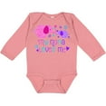 thumbnail image 3 of Inktastic My Nana Loves Me- Cute Elephants Boys or Girls Long Sleeve Baby Bodysuit, 3 of 5
