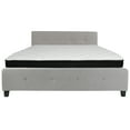 thumbnail image 5 of BizChair King Size Four Button Tufted Upholstered Platform Bed in Light Gray Fabric with Mattress, 5 of 6