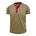 thumbnail image 5 of Men's Retro Henley Shirts Short Sleeve T Shirt for Man with Pocket Relaxed Summer Casual Classic Half Button Shirt, 5 of 8