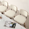 thumbnail image 3 of Lucky Monet 26"/29" Swivel Bar Stools/ Counter Stools with Bentwood Legs Set of 3 - Cream White-PU Back - Bar Height, 3 of 5
