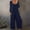 Navy, variant on Womens Summer Jumpsuits Dressy Casual One Piece Outfits Strapless Mock Neck Wide Leg Pants Rompers XXXXL