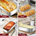 thumbnail image 4 of 2 Pack Large Baking Loaf Pans Set, 12x5 Inch Stainless Steel Bread Pans, Metal Bakeware Set for Meatloaf, Sourdough Bread, Brownies, Healthy & Sturdy, Dishwasher & Oven Safe, 4 of 7
