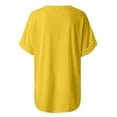 thumbnail image 6 of XFLWAM Womens Summer Tie Dye Gradient Short Sleeve T Shirts Ombre V Neck Tops Loose Fit Yellow S, 6 of 6