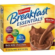 Angle View: Carnation Breakfast Essentials Rich Milk Chocolate Flavor Powder 36 Gram Container Individual Packet, Nestle Healthcare Nutrition, 11004656 - Case Of 60