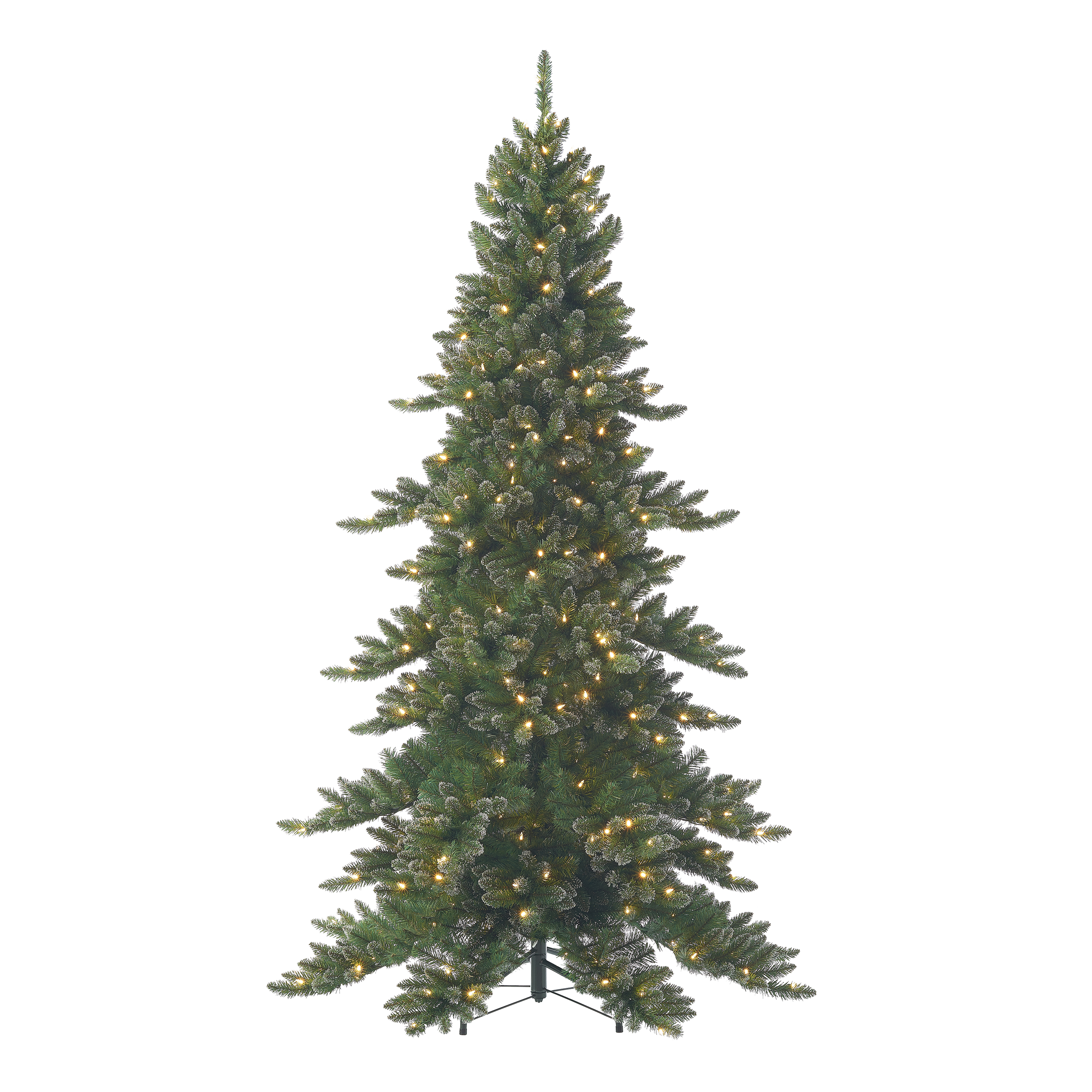 Holiday Time 7.5′ Pre-Lit Grandview Glittering Artificial Christmas Tree, Warm White LED Lights