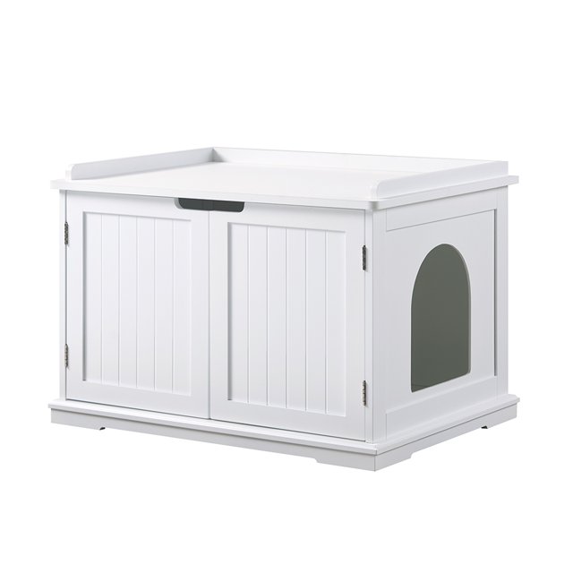 unipaws Cat Litter Box Enclosure, Hidden Litter Box Furniture