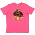 thumbnail image 3 of Inktastic Cheetah Print Pretty Pumpkin with Fall Leaves Youth T-Shirt, 3 of 5