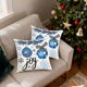 thumbnail image 5 of Hogar y cocina, Decoración del hogar, Decoración navideña, Funda de almohada navideña azul de 45 x 45 cm, con bonito muñeco de nieve, súper suave, estampada para sofá, funda de almohada navideña, fund, 5 of 6