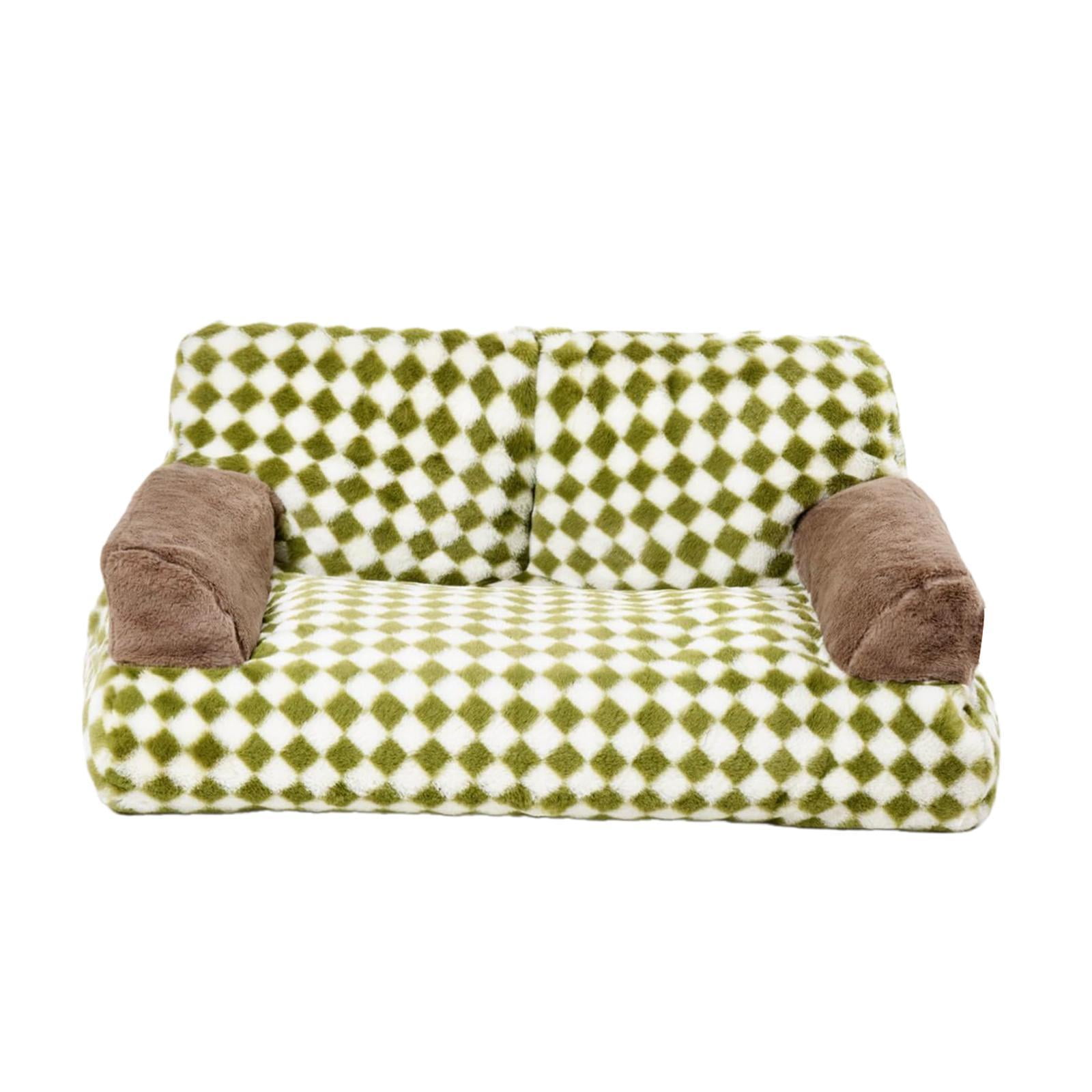 Stgfyxgs Dog Bed Sofa Pet Couch Modern Non Slip Soft Calming Cat Sofa Bed Cat Couch for Indoor Cats All Breed Small Dogs Puppy Kittens Green S