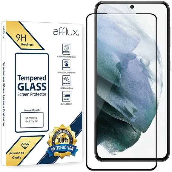 Borz Screen Protector for Samsung Galaxy S21 (Fingerprint ID Compatible) Case Friendly Samsung Galaxy S21 Screen Protector Accessory TPU Clear Film