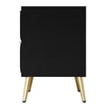 thumbnail image 2 of Home Design Alva 2 Drawer Nightstand with Gold-Accented Handles and Tapered Legs, Black, Easy Assembly, 2 of 3