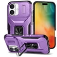 thumbnail image 1 of Funda para GANGXUN iPhone 16 - Soporte metálico, Función magnética, Morado, 1 of 5