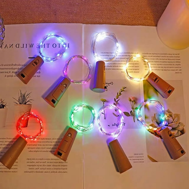 VONKY 10pcs Transform Space With Night Light Wine Bottle Lights Easy To Operate pure white 1Set