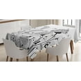 thumbnail image 1 of Ambesonne Nature Tablecloth Rectangular Table Cover, Blooming Flower Bee, 60"x90", Black White, 1 of 3