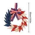 thumbnail image 2 of Decorr Patriotic Wreath for Front Door, 19.6" Red White Blue Lighted Wreath with American Flag Bow & Wheat Stems, 4th of July Independence Day Memorial Day Decor for Front Door Porch Farmhouse, 2 of 8
