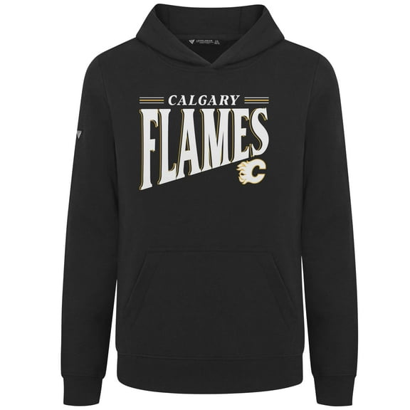 Youth Levelwear  Black Calgary Flames Jr Podium Tally Pullover Hoodie