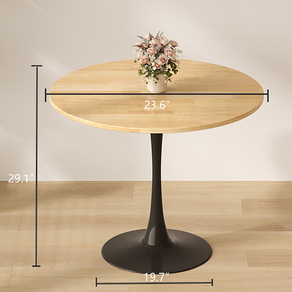 Miniyam 23.6" Round Dining Table, Small Wood Breakfast Table for Apartment, Kitchen or Studio, Modern Compact Dining Table for 2, Natural