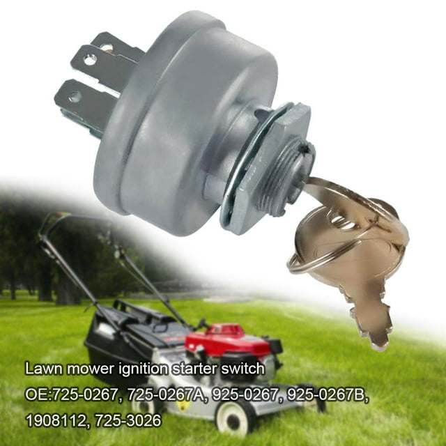 Xihbxyly Interruptor de Encendido para Tractor Cortacésped, Construcción Metálica Resistente, 3 Posiciones, 5 Terminales, Compatible con Ariens, Craftsman y Husqvarna, Fácil Instalación, Incluye 2 Ll