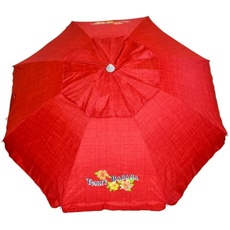 Tommy Bahama Outdoor Dishes Tommy Bahama Sand Anchor 7 feet Beach Umbrella with Tilt and Telescoping Pole (Apple Red) ()
