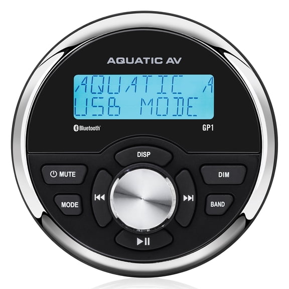 Aquatic AV GP1 Gauge Size Waterproof Marine Stereo