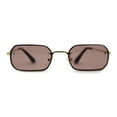 thumbnail image 3 of Lunettes de Soleil Luxe Sans Monture Narror Rectangle Pimp Rapper Or Marron, 3 of 4