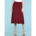 thumbnail image 2 of Made by Johnny Women's Lightweight Fold Over Flared Midi Skirt XXL WINE, 2 of 6