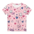 thumbnail image 6 of THDHVS Girls Tops, Cute Tops for Teen Girls, Trendy Kid Shirt Kid T-shirt Print Round-Neck Comfortable Loose T-shirt Short Sleeve Blouse Casual Tops Hot Pink 18-24 Months, 6 of 6