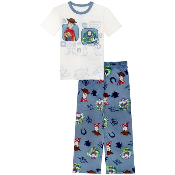 Toy Story Boys Short Sleeve Top and Pant Pajama Set, 2-Piece, Sizes 4-12