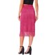 thumbnail image 3 of Faldas de lápiz midi con volantes y flecos de cintura alta para mujer INSPIRE CHIC M color rosa intenso, 3 of 5