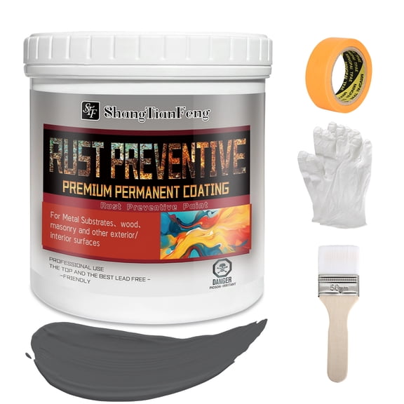 32 OZ Gray Anti-Rust Paint - Heavy-Duty Corrosion Protection for Metal Surfaces, Indoor/Outdoor Use, Durable Glossy Finish