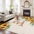 thumbnail image 2 of Large Area Rugs for Living Room Bedroom, Sunflower 5'x8' Rug Washable Carpet Runner Indoor Outdoor, Summer Botanical Farmhouse Yellow Floral Rustic Non Slip Floor Mats Rug for Kitchen, Bathroom, 2 of 8