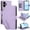 Lightpurple, variant on Wallet Case for iPhone 16, RFID Blocking Flip Cover with 7 Card Slots, Cash Compartment, Magnetic Closure, and Hands-Free Stand, Slim Protective Phone Case with Wrist Strap,Lightpurple